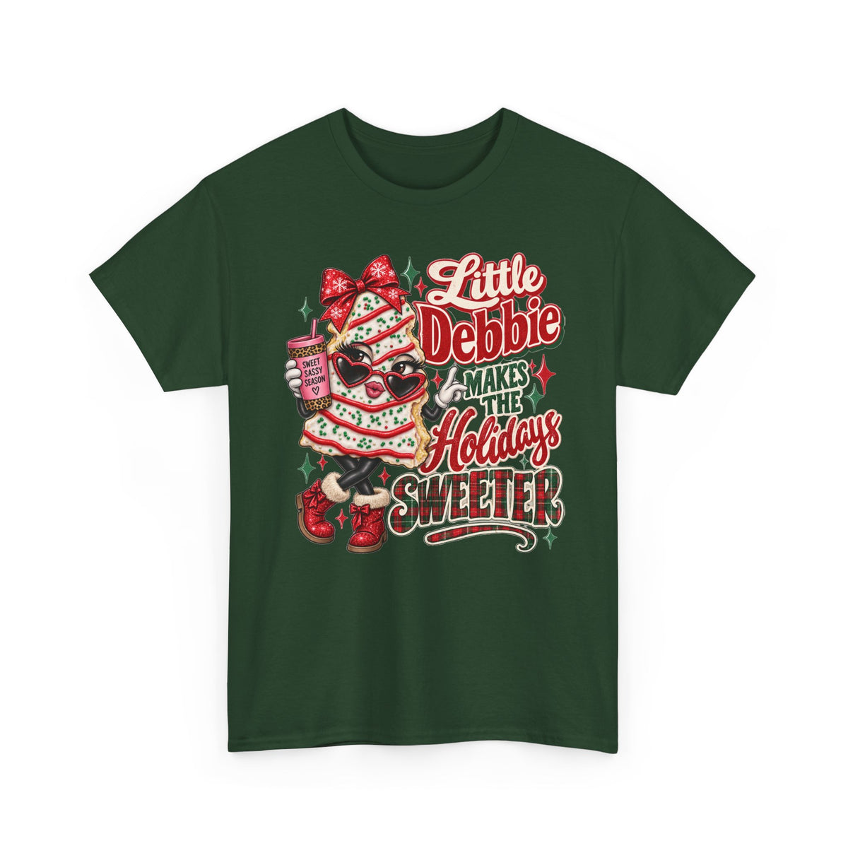 T-Shirt — "Little Debbie Makes the Holidays Sweeter" Christmas Graphic Tee