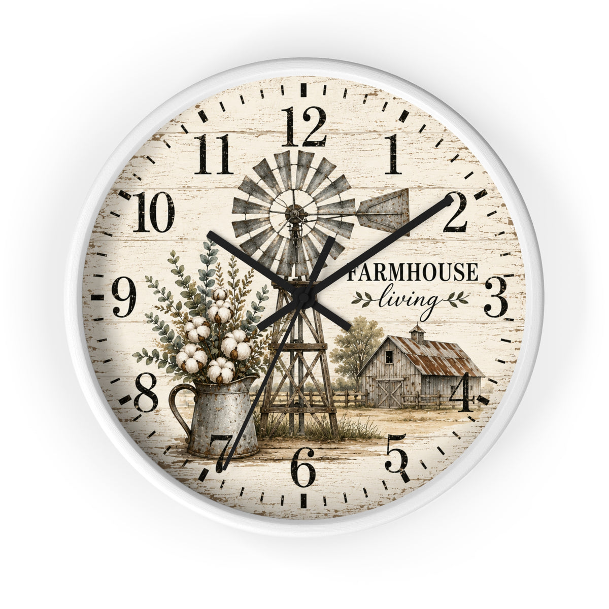 Farmhouse Living Windmill Clock | Rustic Wall Clock