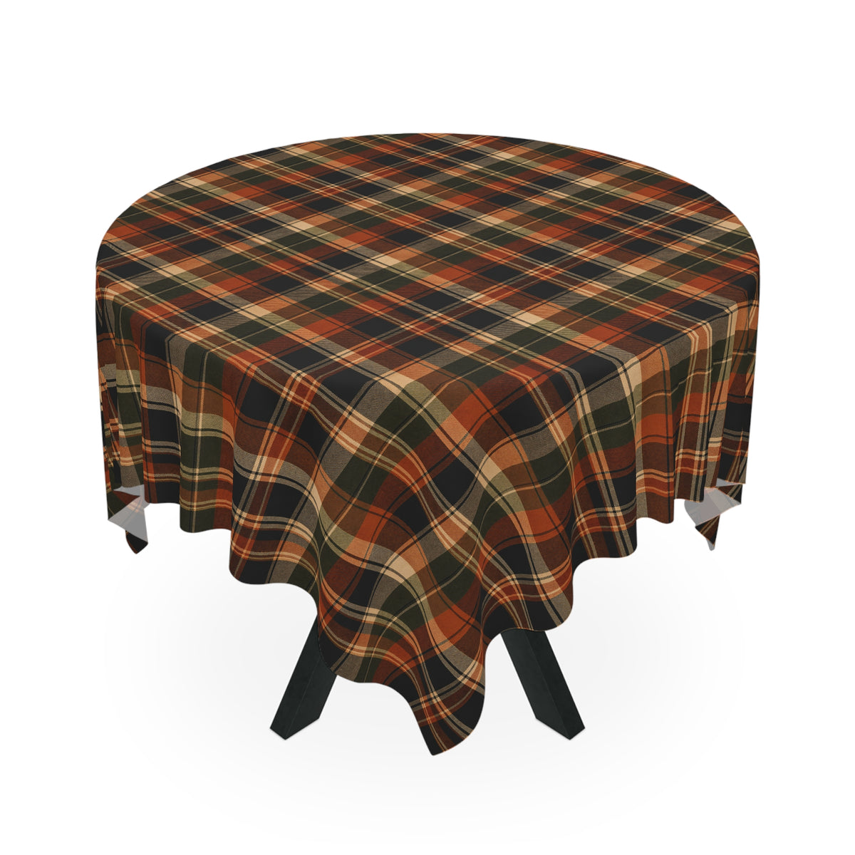 Autumn Harvest Plaid Tablecloth — Rustic Fall Checkered Table Linen