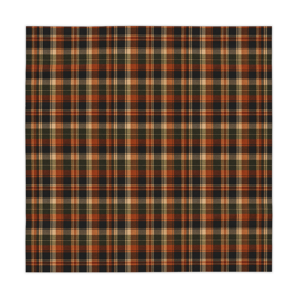 Autumn Harvest Plaid Tablecloth — Rustic Fall Checkered Table Linen