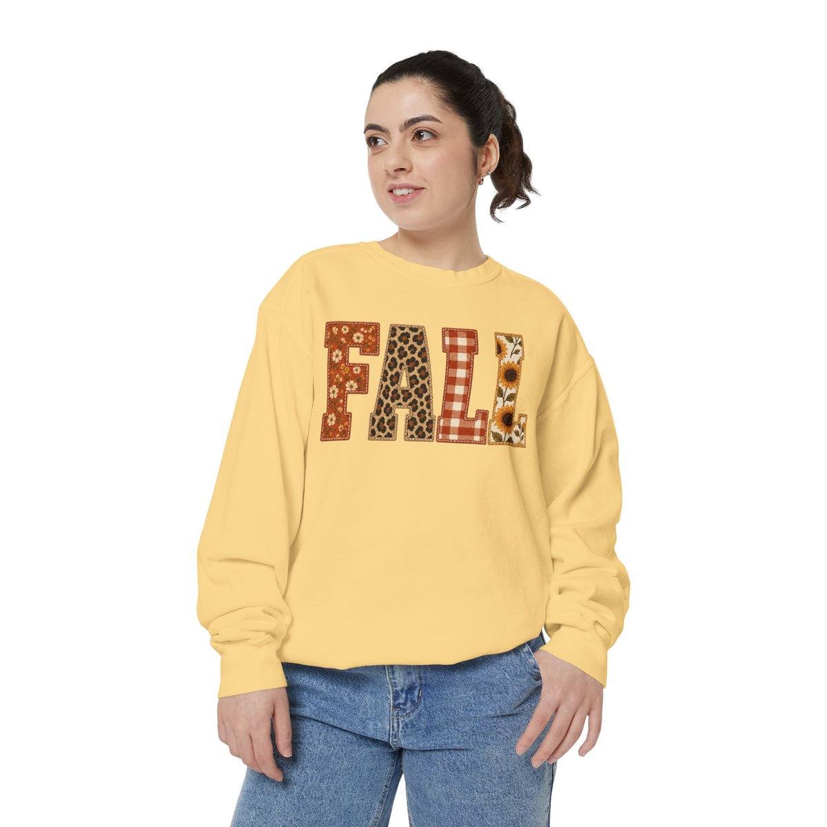 FALL Sweatshirt | autumn sunflower plaid floral