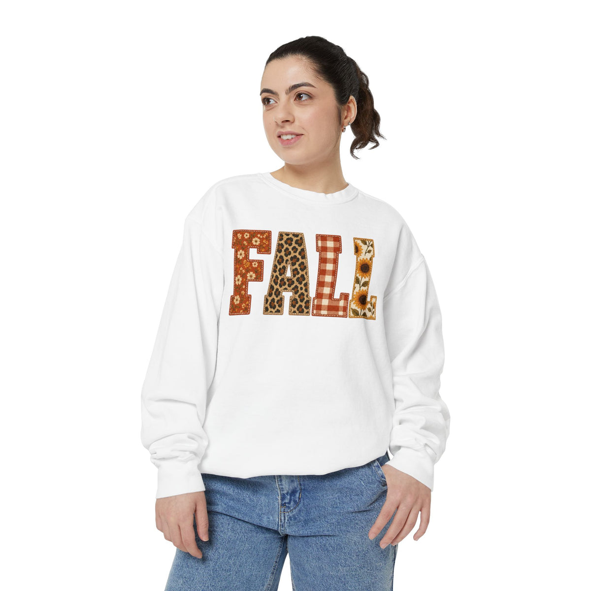 FALL Sweatshirt | autumn sunflower plaid floral