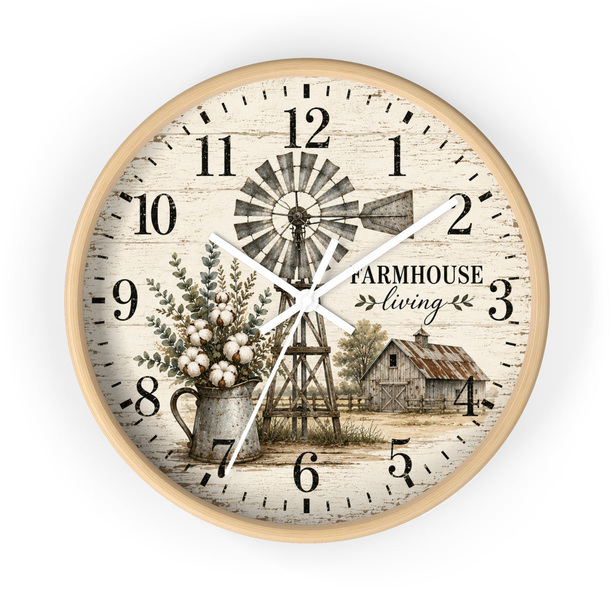 Farmhouse Living Windmill Clock | Rustic Wall Clock