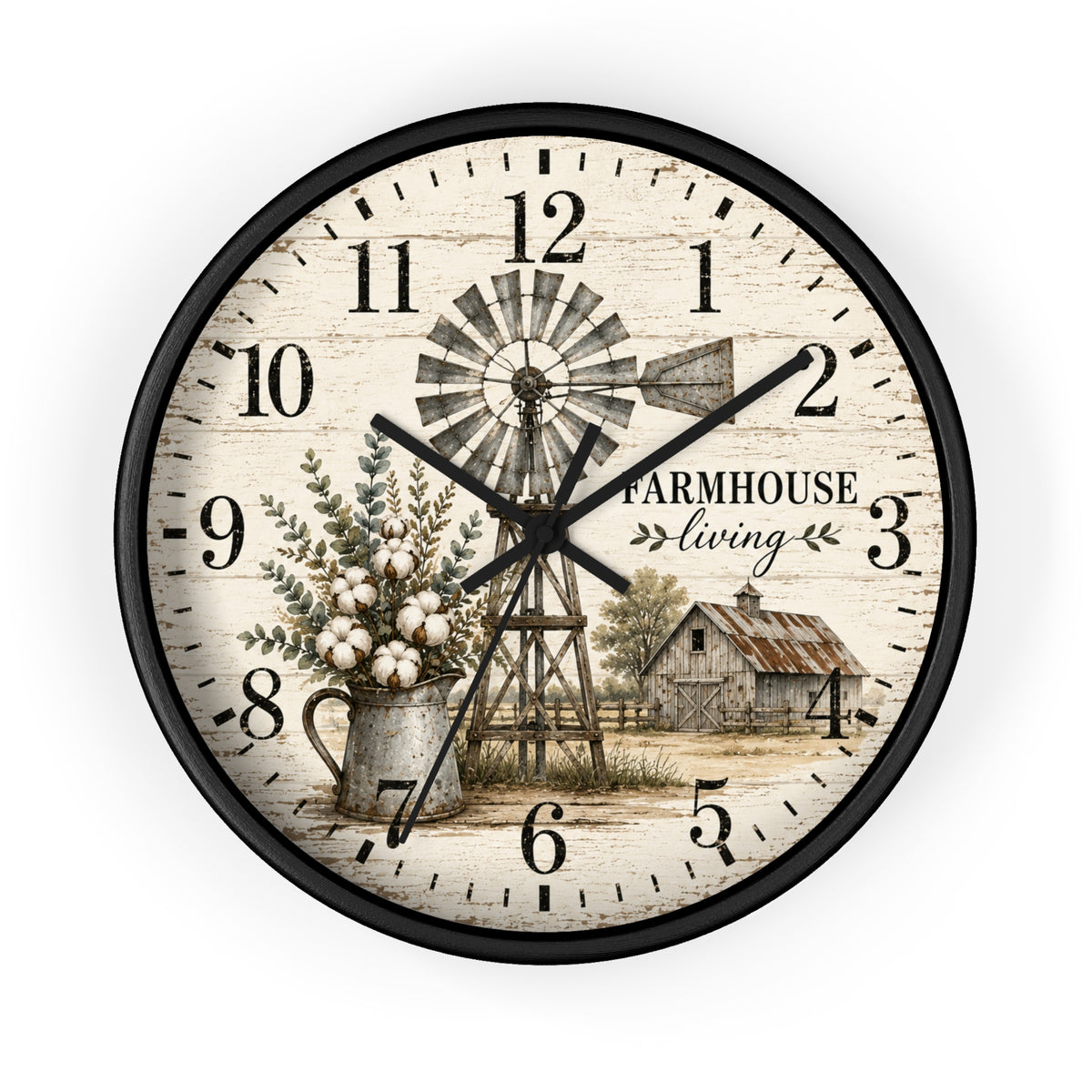 Farmhouse Living Windmill Clock | Rustic Wall Clock