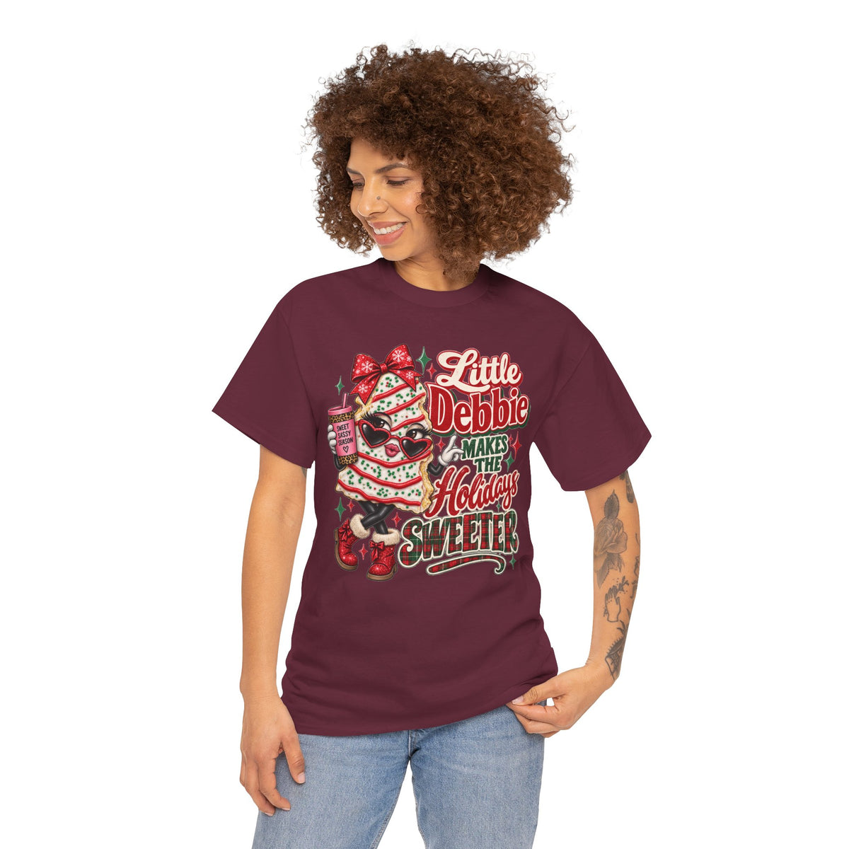 T-Shirt — "Little Debbie Makes the Holidays Sweeter" Christmas Graphic Tee