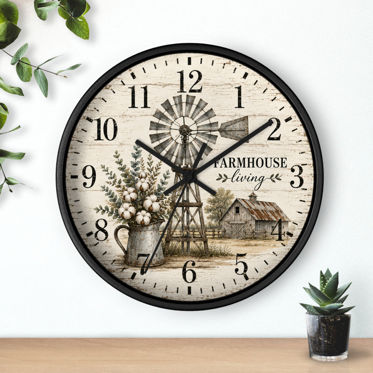 Farmhouse Living Windmill Clock | Rustic Wall Clock