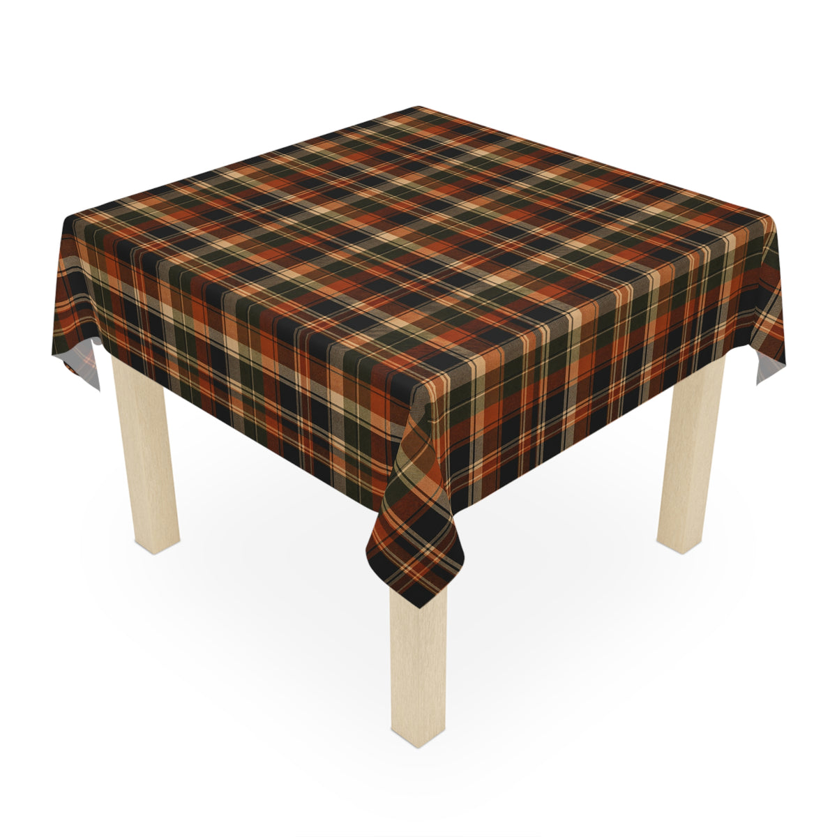 Autumn Harvest Plaid Tablecloth — Rustic Fall Checkered Table Linen