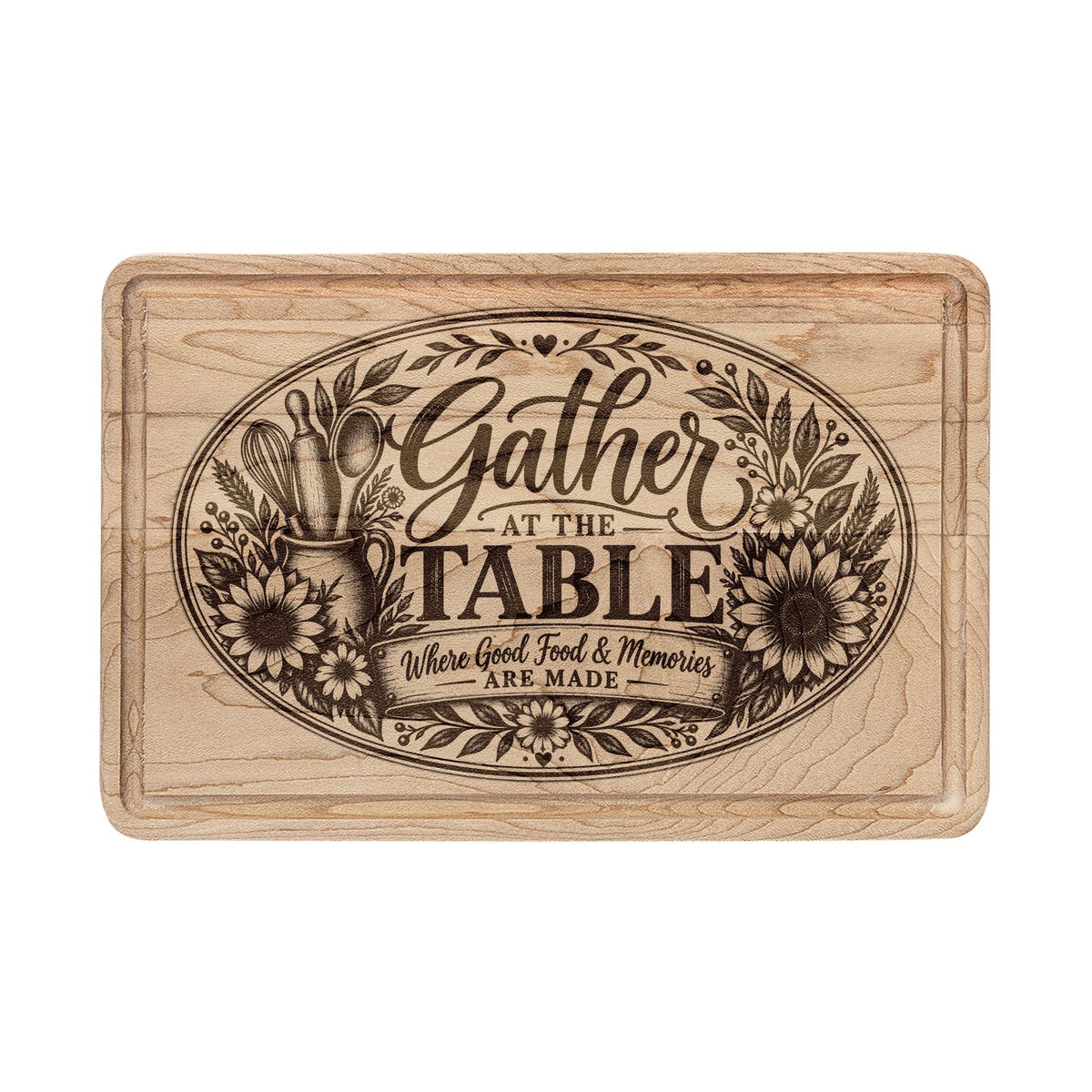 Gather at the Table Engraved Wooden Cutting Board
