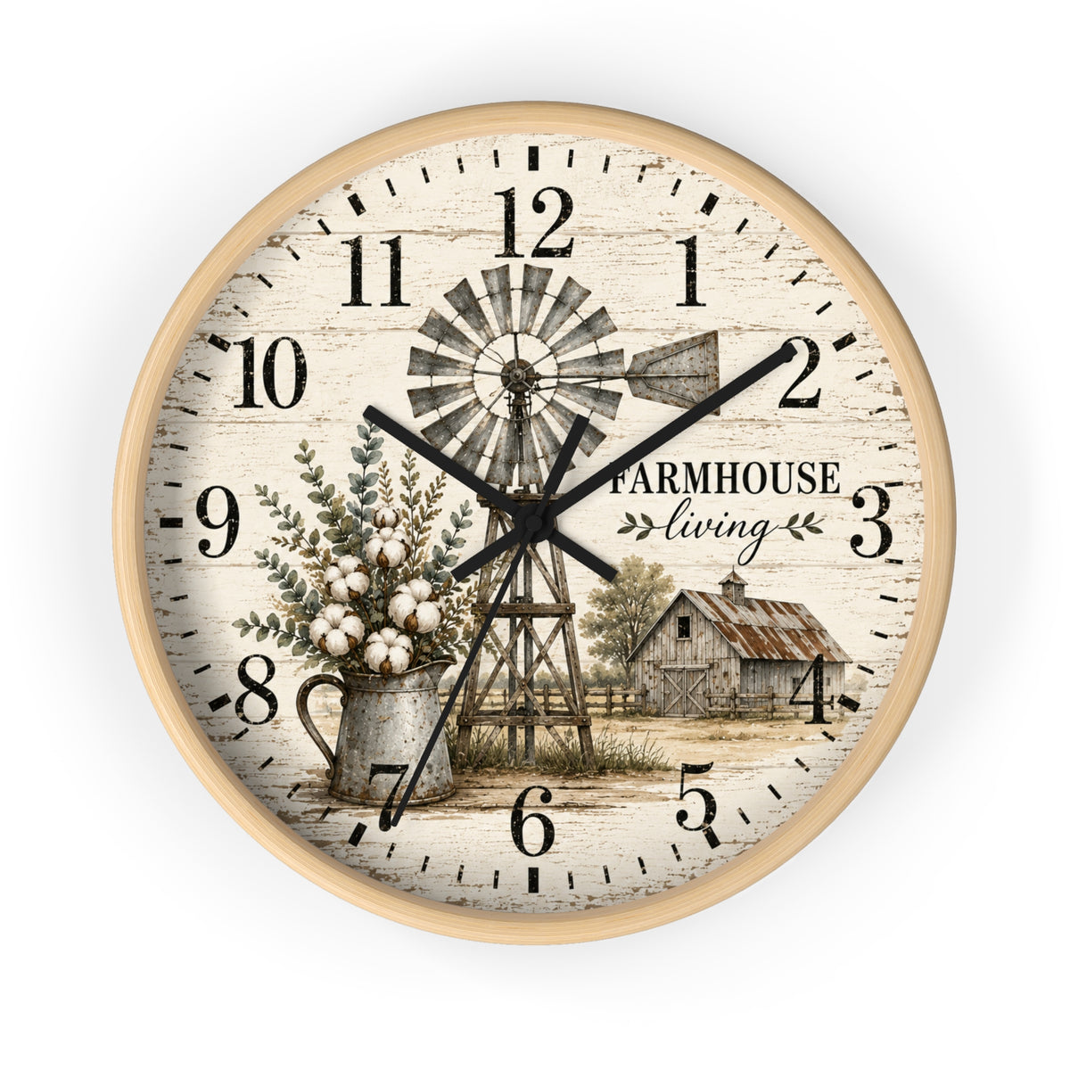 Farmhouse Living Windmill Clock | Rustic Wall Clock