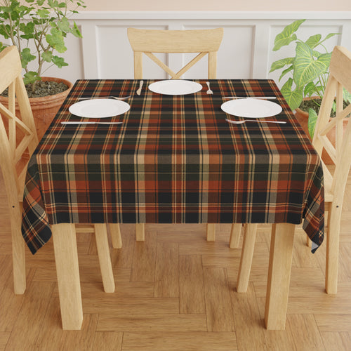 Autumn Harvest Plaid Tablecloth — Rustic Fall Checkered Table Linen
